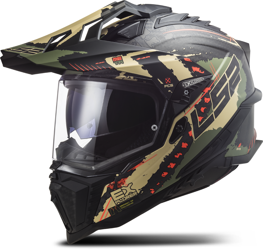 LS2 Casco Adventure  MX701 C EXPLORER Extend Verde Militar Mate