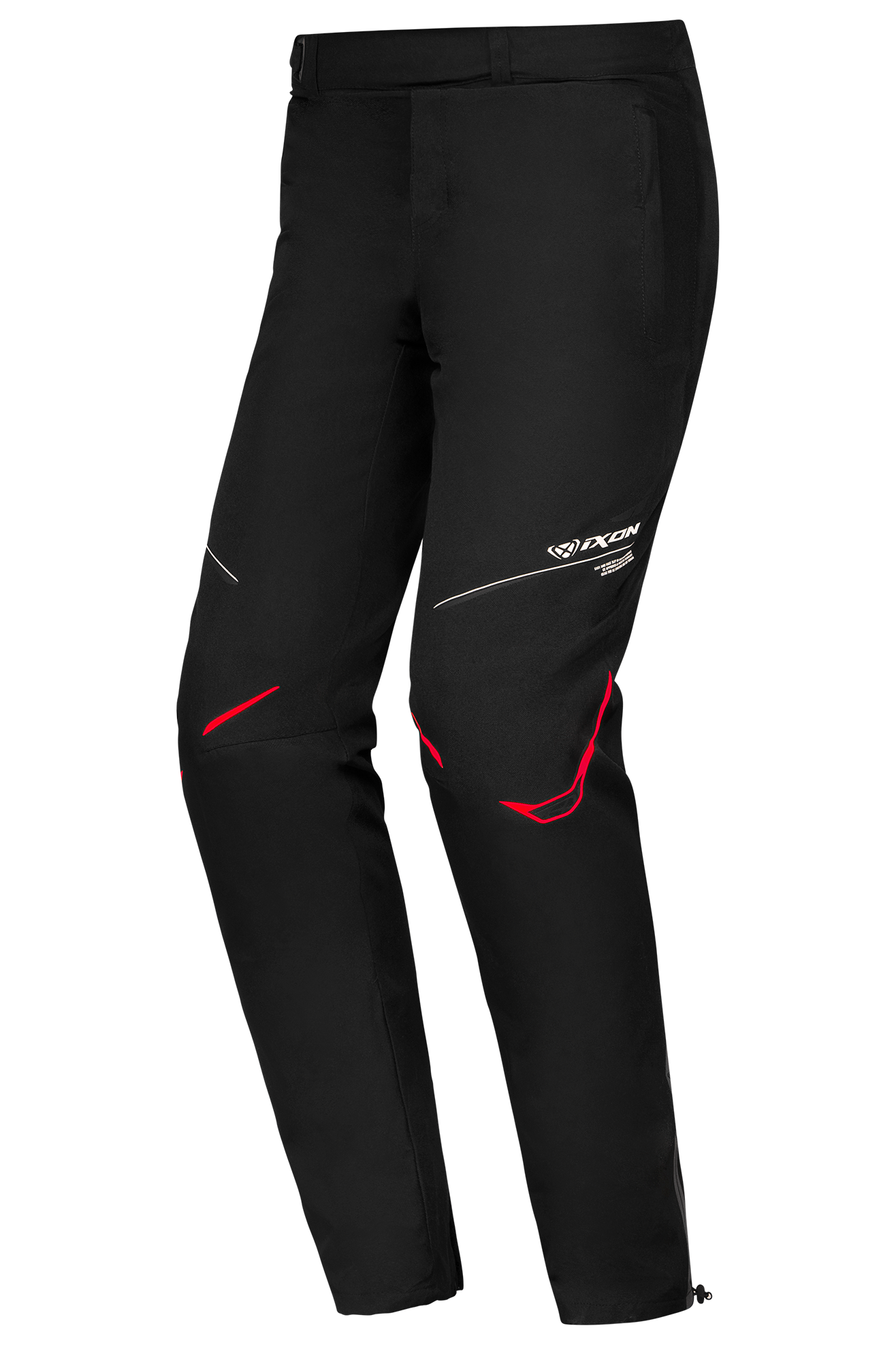 Ixon Pantalones de Moto  Leo Overpant Negro-Blanco-Rojo Brillante