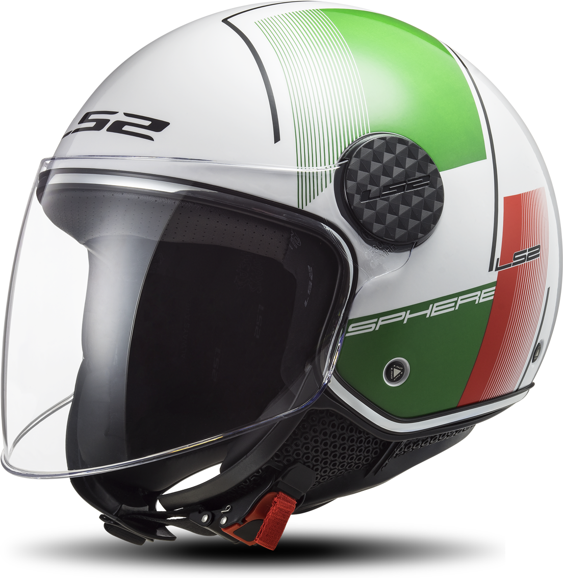 LS2 Casco Jet  OF558 SPHERE Firm Blanco-Verde-Rojo