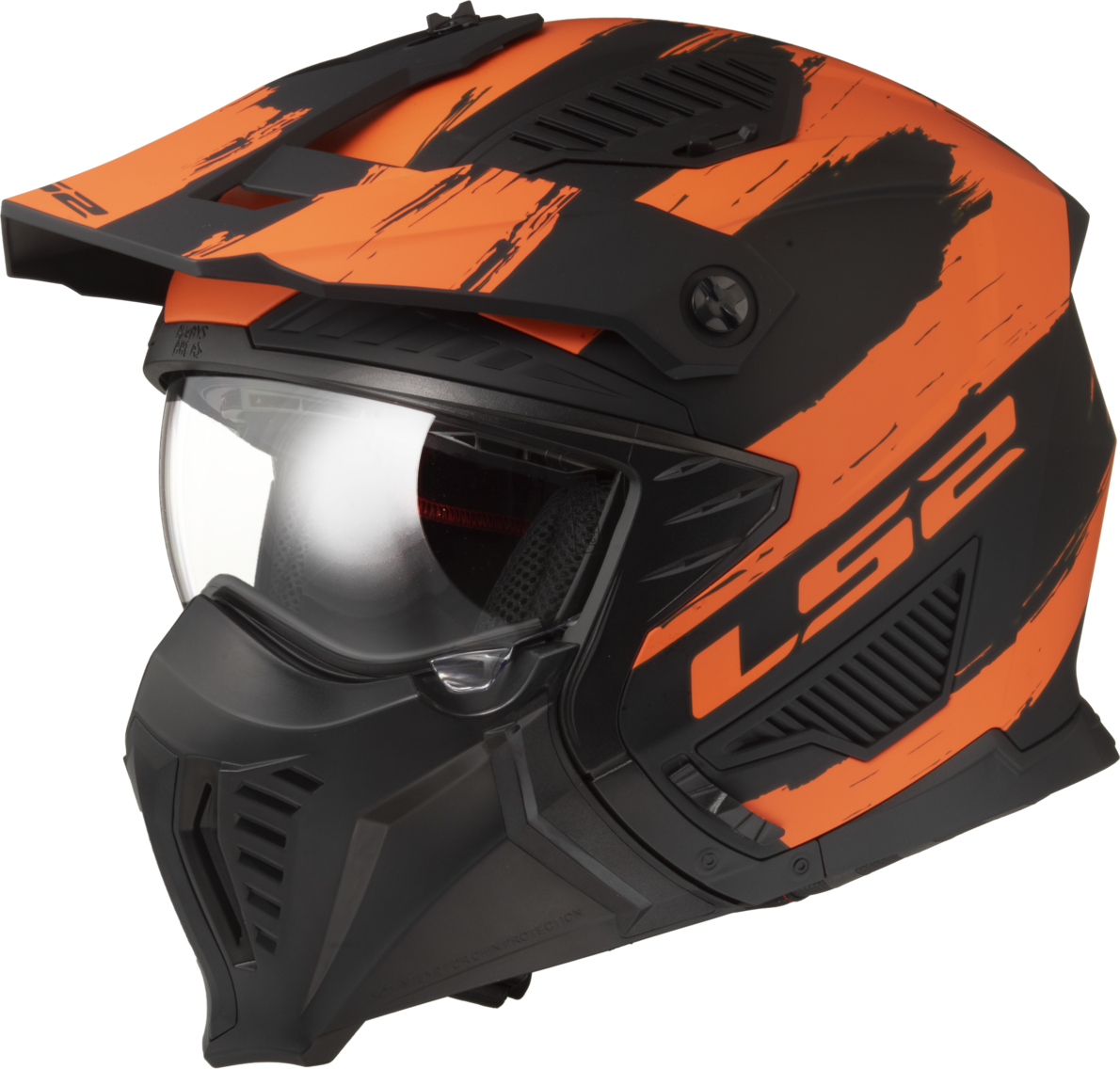 LS2 Casco Jet  OF606 DRIFTER Mud Negro Mate-Naranja