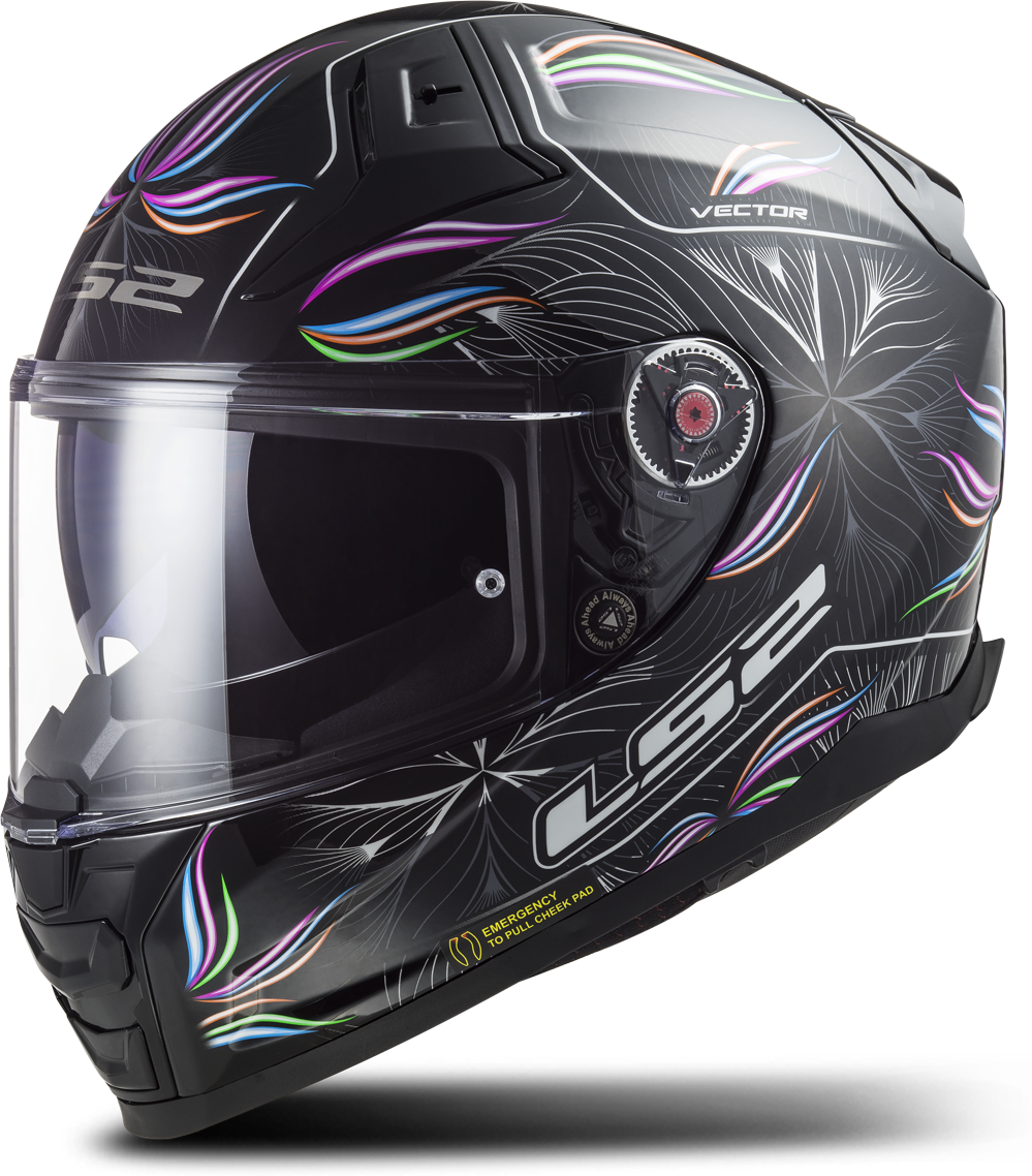 LS2 Casco Integral  FF811 VECTOR II Tropical Negro-Blanco