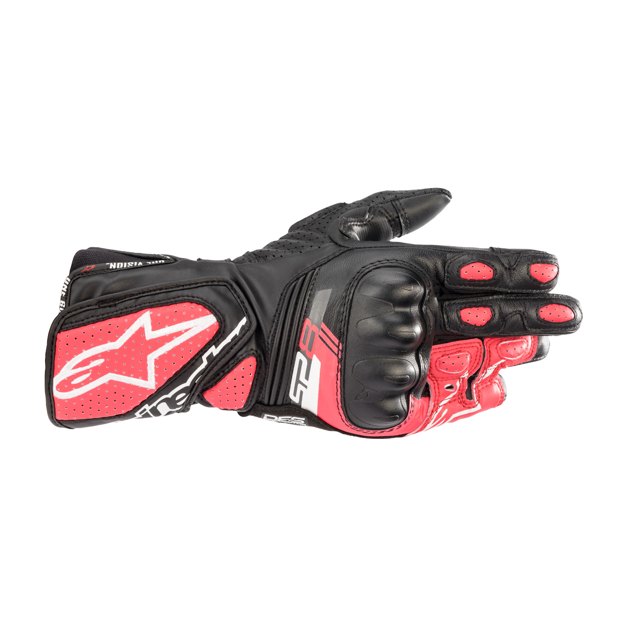 Alpinestars Guantes de Moto  Stella SP-8 V3 Mujer Negro-Blanco-Rosa Diva