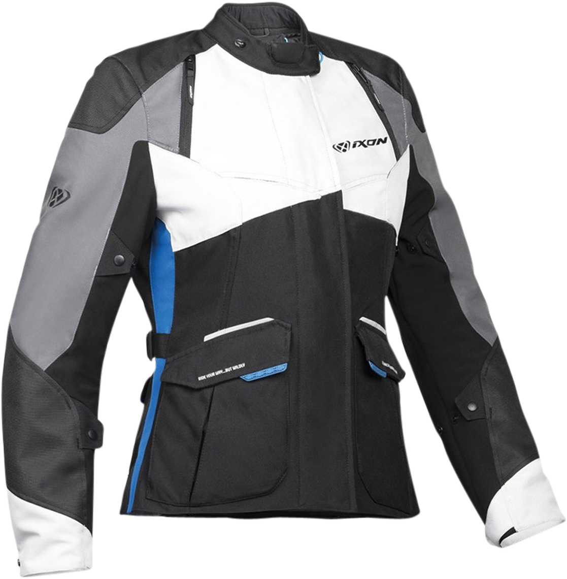 Ixon Chaqueta de Moto para Mujer  Eddas Gris-Negro-Azul