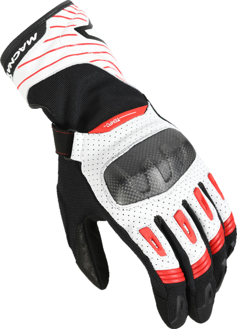 Macna Guantes de Moto  Tempo Blanco-Rojo