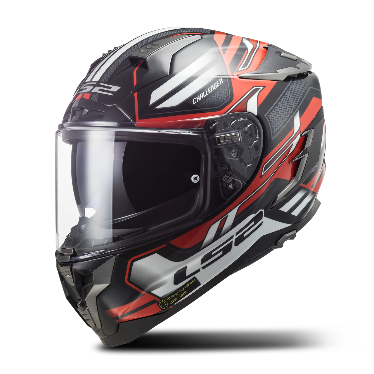 LS2 Casco Integral  FF327 CHALLENGER Spin Negro-Rojo-Blanco