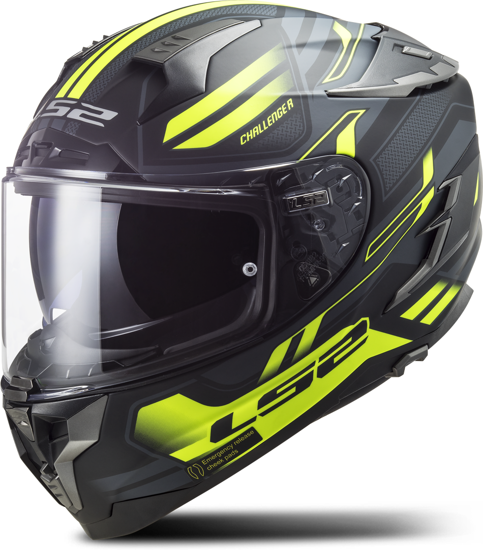 LS2 Casco Integral  FF327 CHALLENGER Spin Cobold-HiVis Amarillo