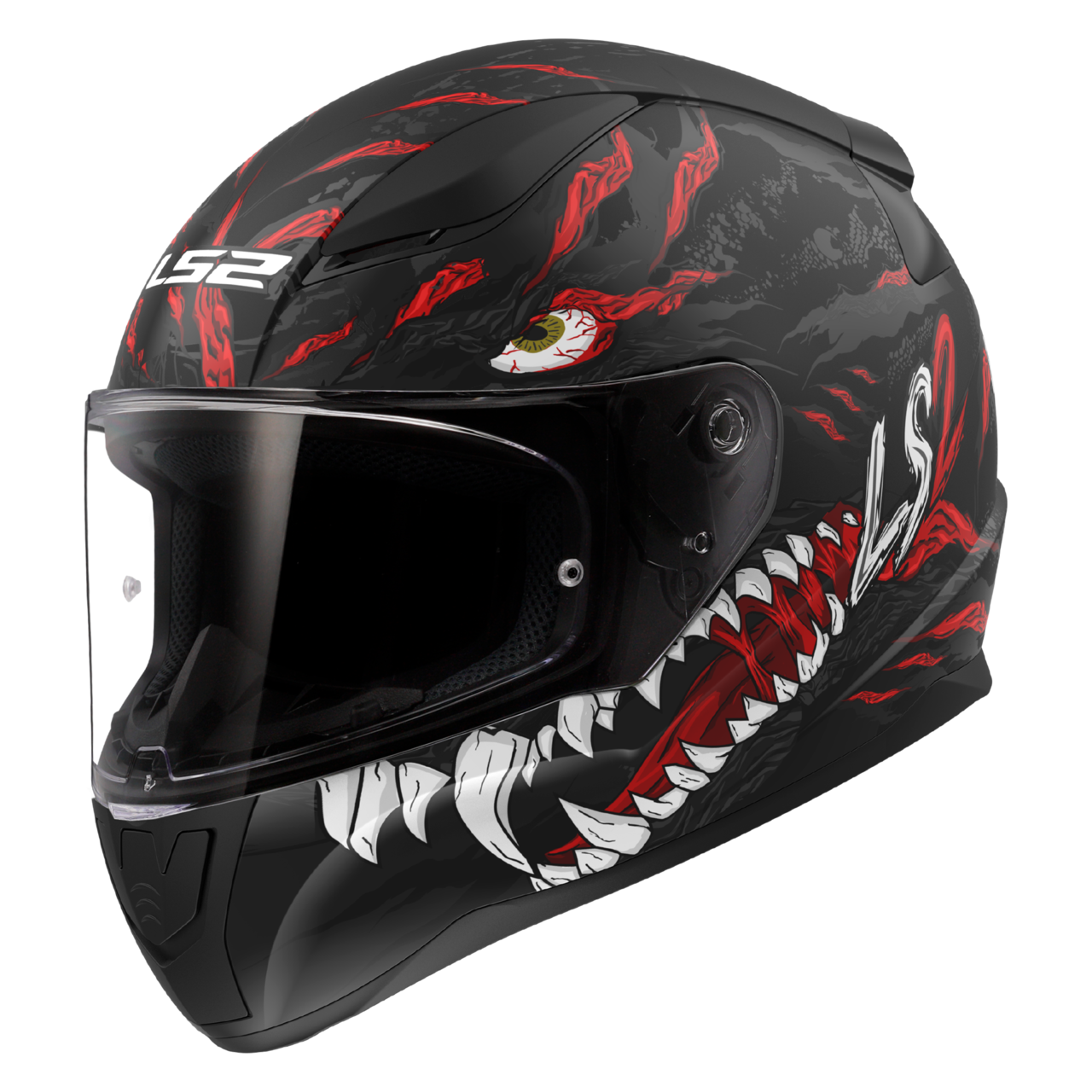 LS2 Casco Integral  FF353 Rapid II Kaiiju Negro Mate-Rojo-Blanco