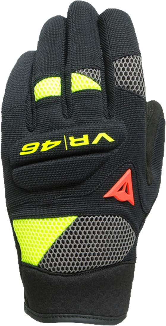 Dainese Guantes de Moto  VR46 Curb Short Negro-Antracita-Amarillo Fluo