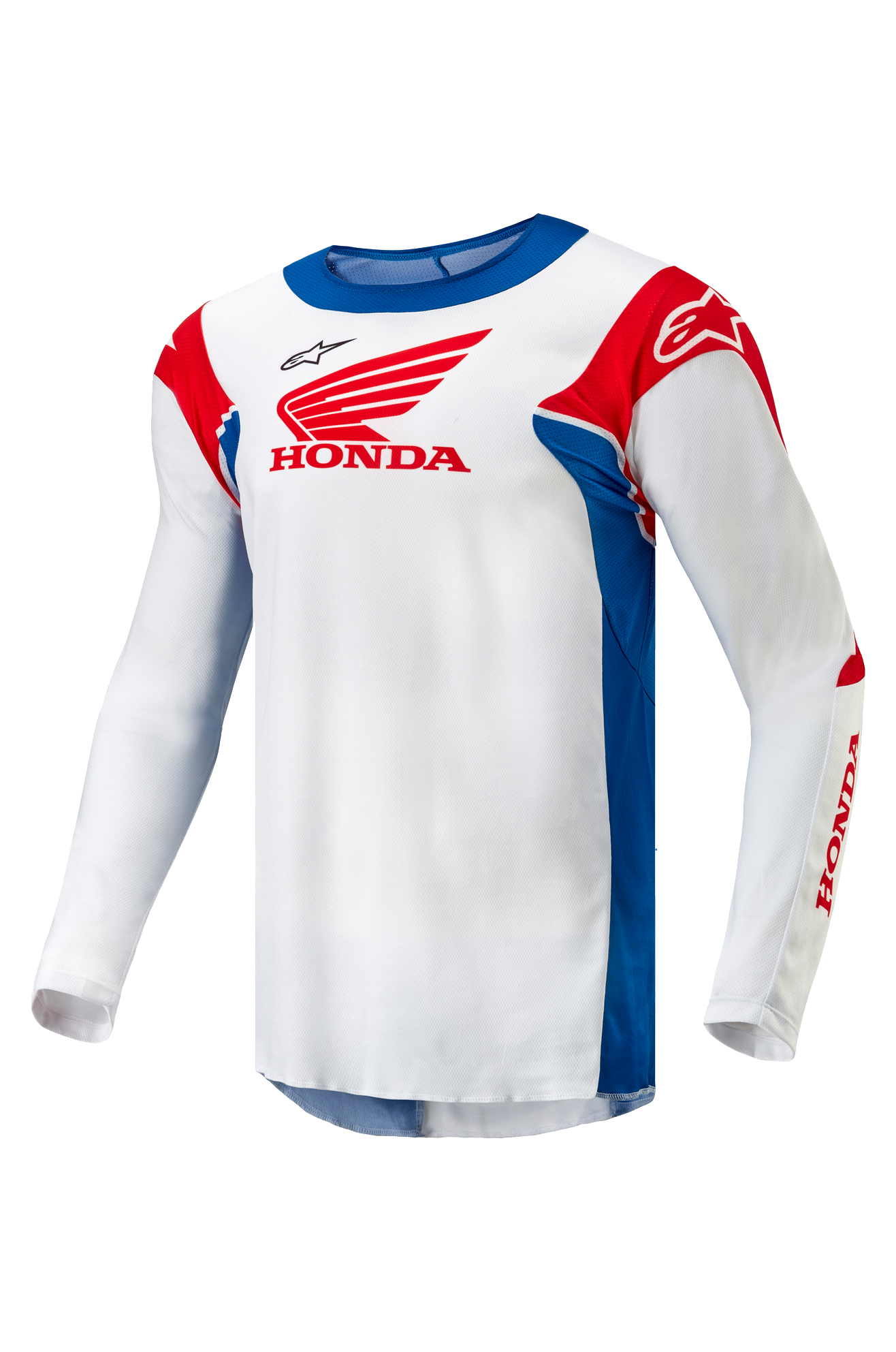 Alpinestars Camiseta de Cross  Honda Racer Iconic Blanco-Azul Brillante-Rojo Brillante