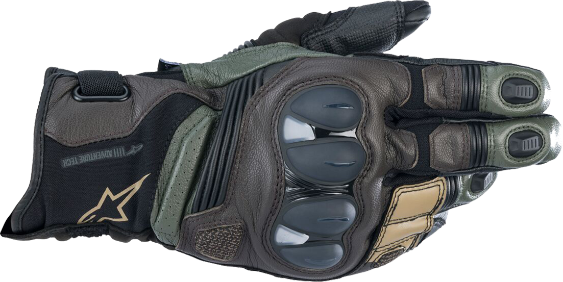 Alpinestars Guantes de Moto  Belize V2 Drystar® Negro-Foresta-Marrón