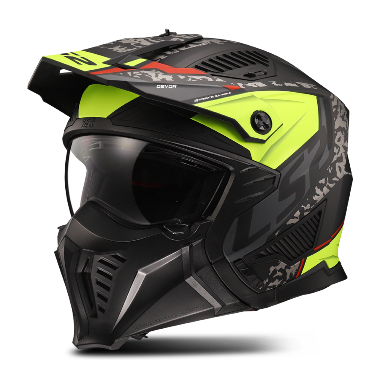 LS2 Casco Jet L OF606 DRIFTER DEVOR Negro Mate-Amarillo Hi-Vis