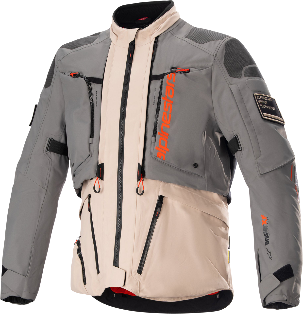 Alpinestars Chaqueta de Moto  AMT-10R Drystar XF Gris-Marrón Pálido-Naranja