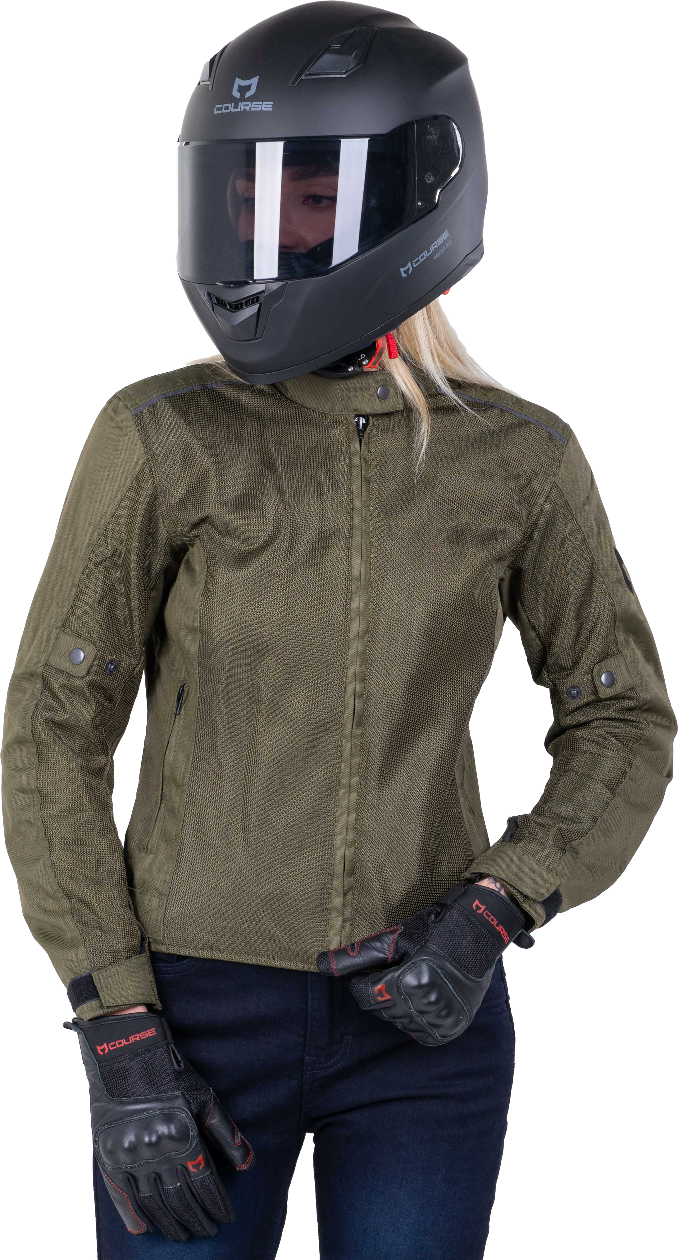 Course Chaqueta de Moto  Vento Mesh Mujer Verde Oliva