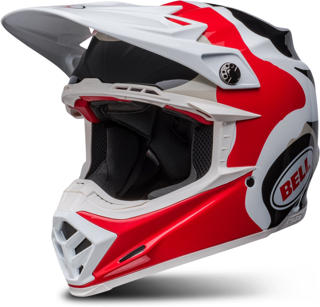 BELL Casco de Cross  Moto-9S Flex HC Reef Blanco-Rojo