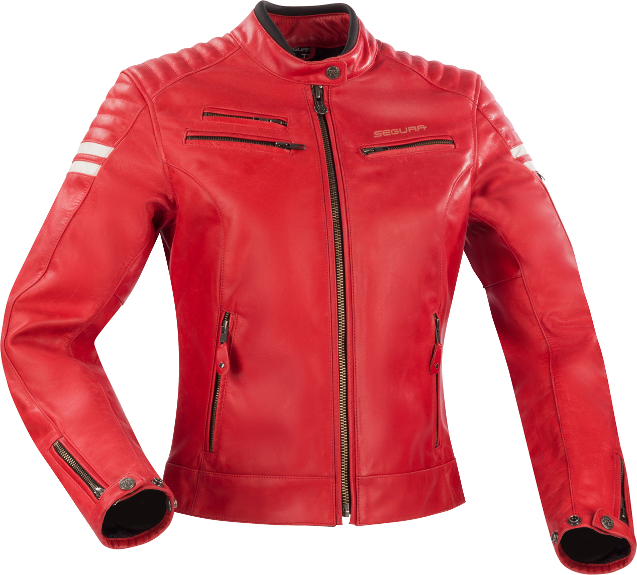 Segura Chaqueta de Moto para Mujer  Lady Funky Rojo-Blanco