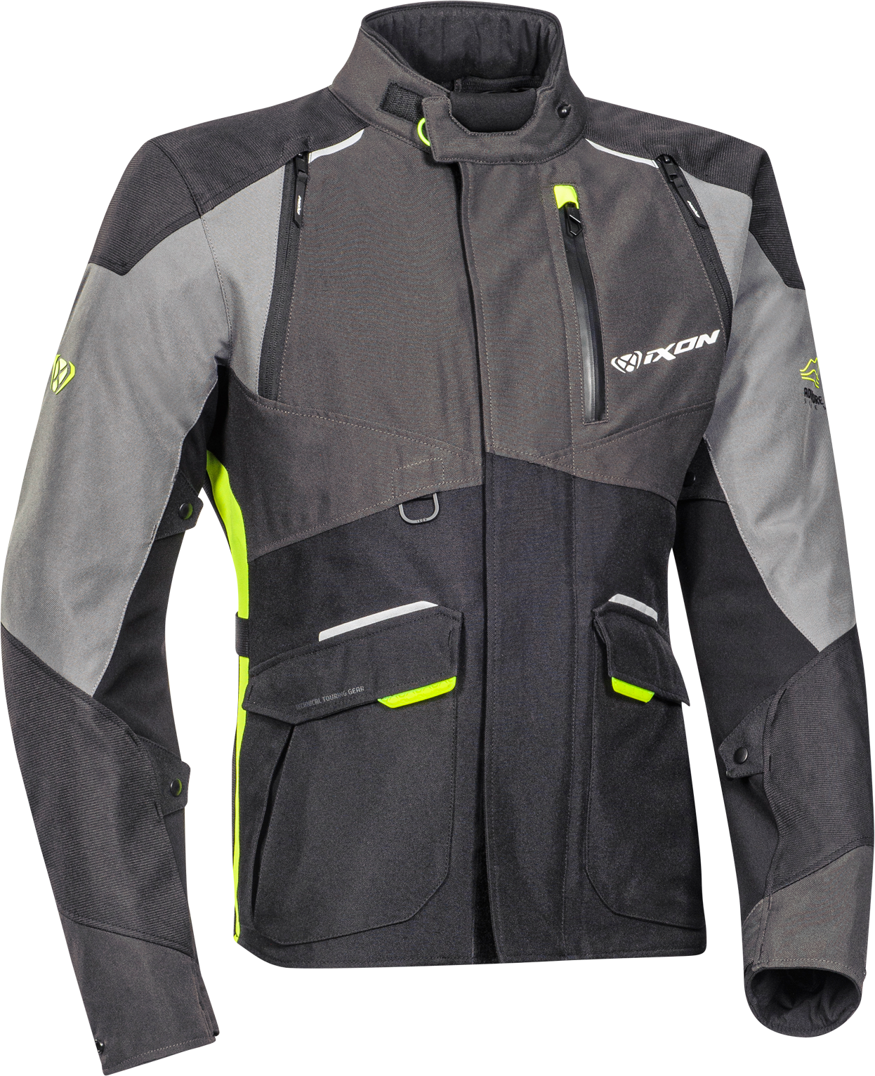 Ixon Chaqueta de Moto  Balder Negro-Gris-Amarillo Brillante