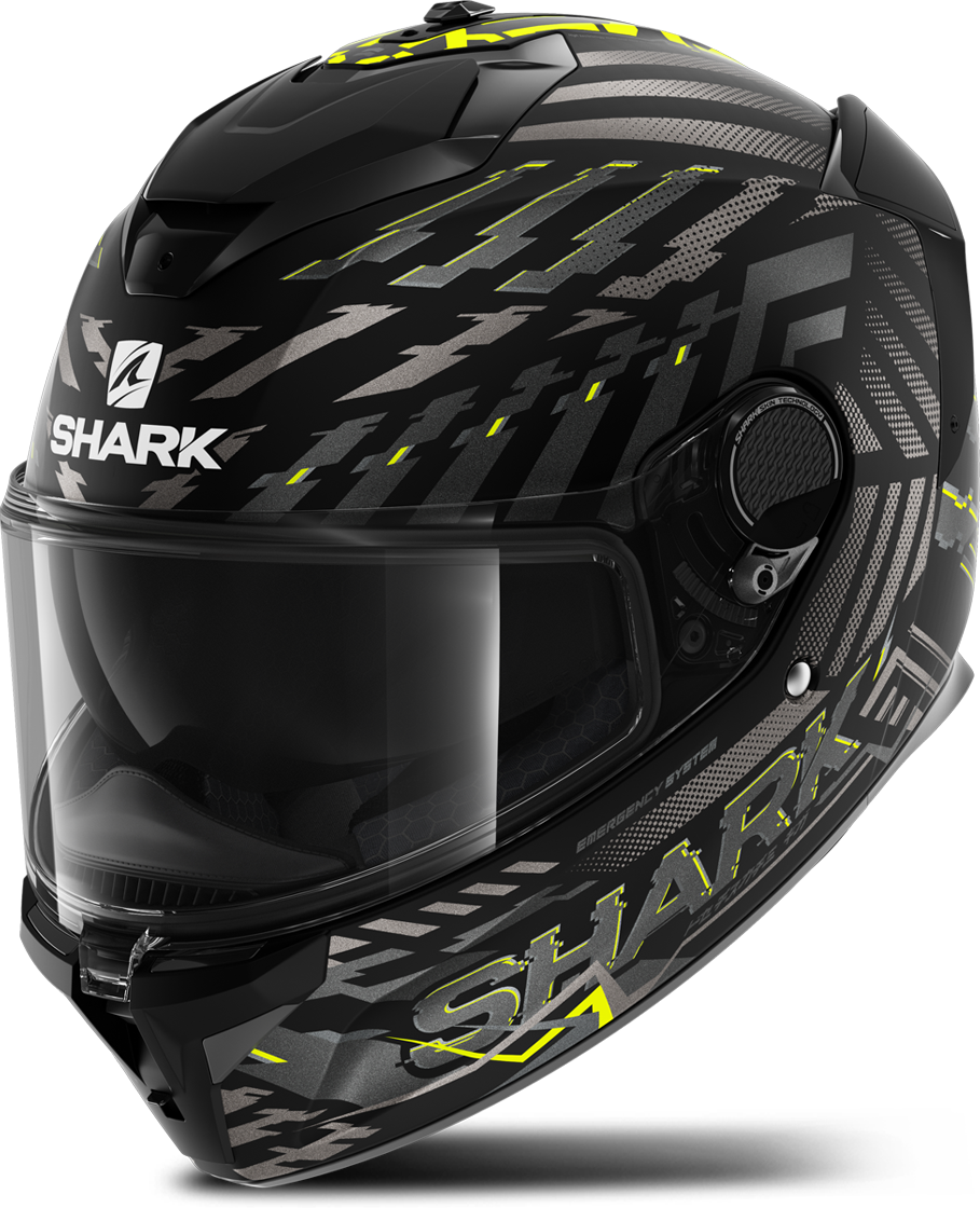 Shark Casco Integral  Spartan GT E-Brake Negro-Amarillo-Antracita