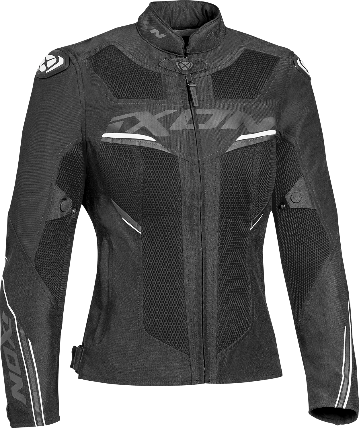 Ixon Chaqueta de Moto para Mujer  Draco Negro-Blanco