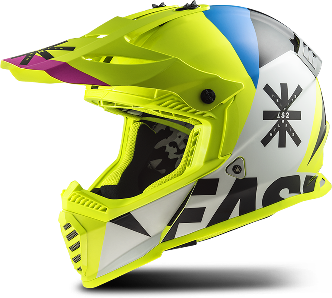 LS2 Casco de Cross  MX437 FAST EVO HEAVY Blanco-Hivis-Amarillo