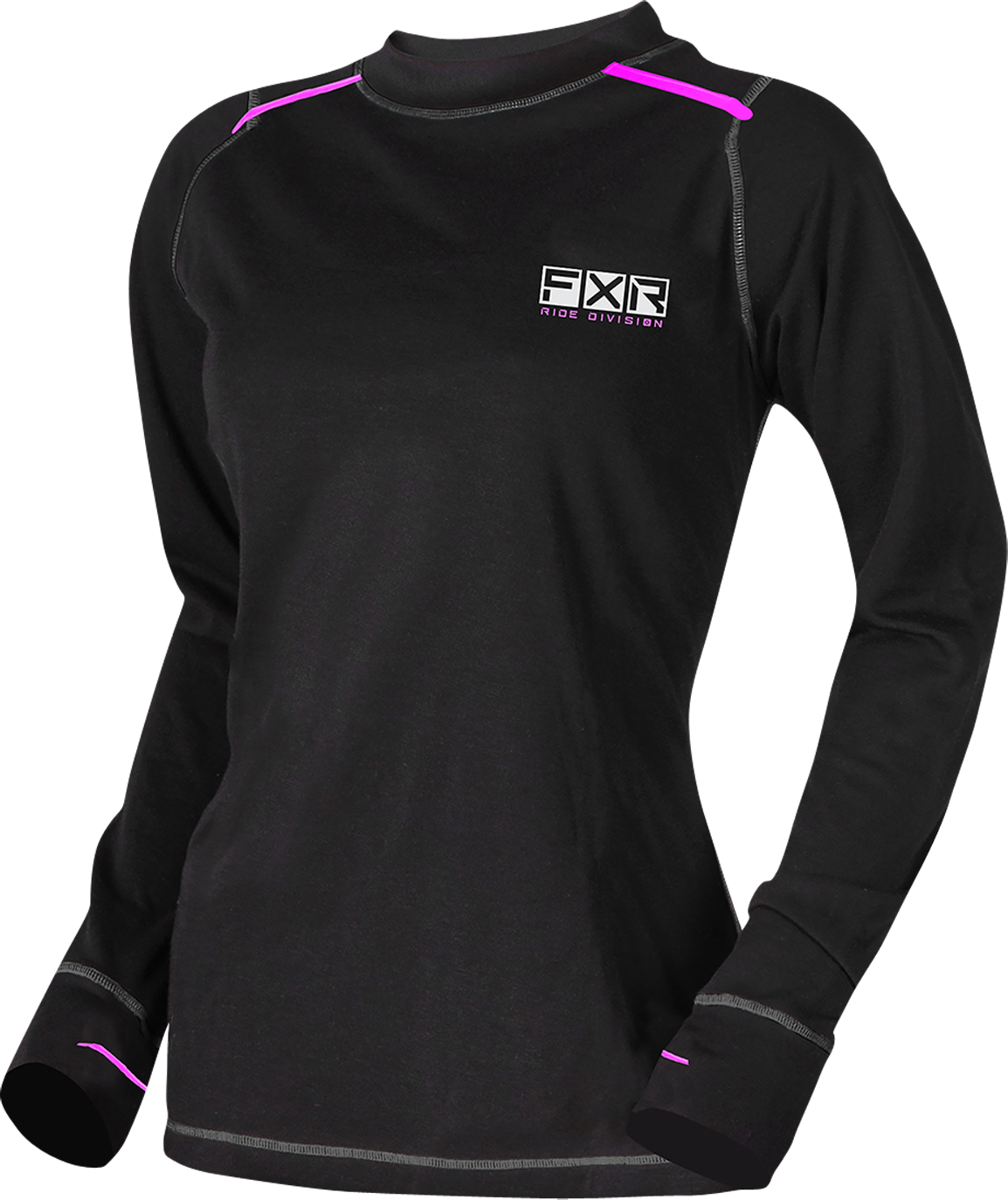 FXR Camiseta Técnica  Vapor Manga Larga Mujer Negro-Rosa