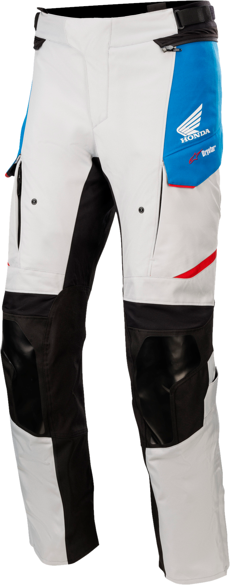 Alpinestars Pantalones de Moto  Honda Andes V3 Drystar Gris Hielo-Azul-Rojo Brillante