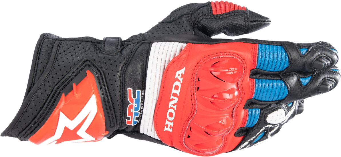 Alpinestars Guantes de Moto  Honda GP Pro R3 Negro-Rojo Brillante-Azul