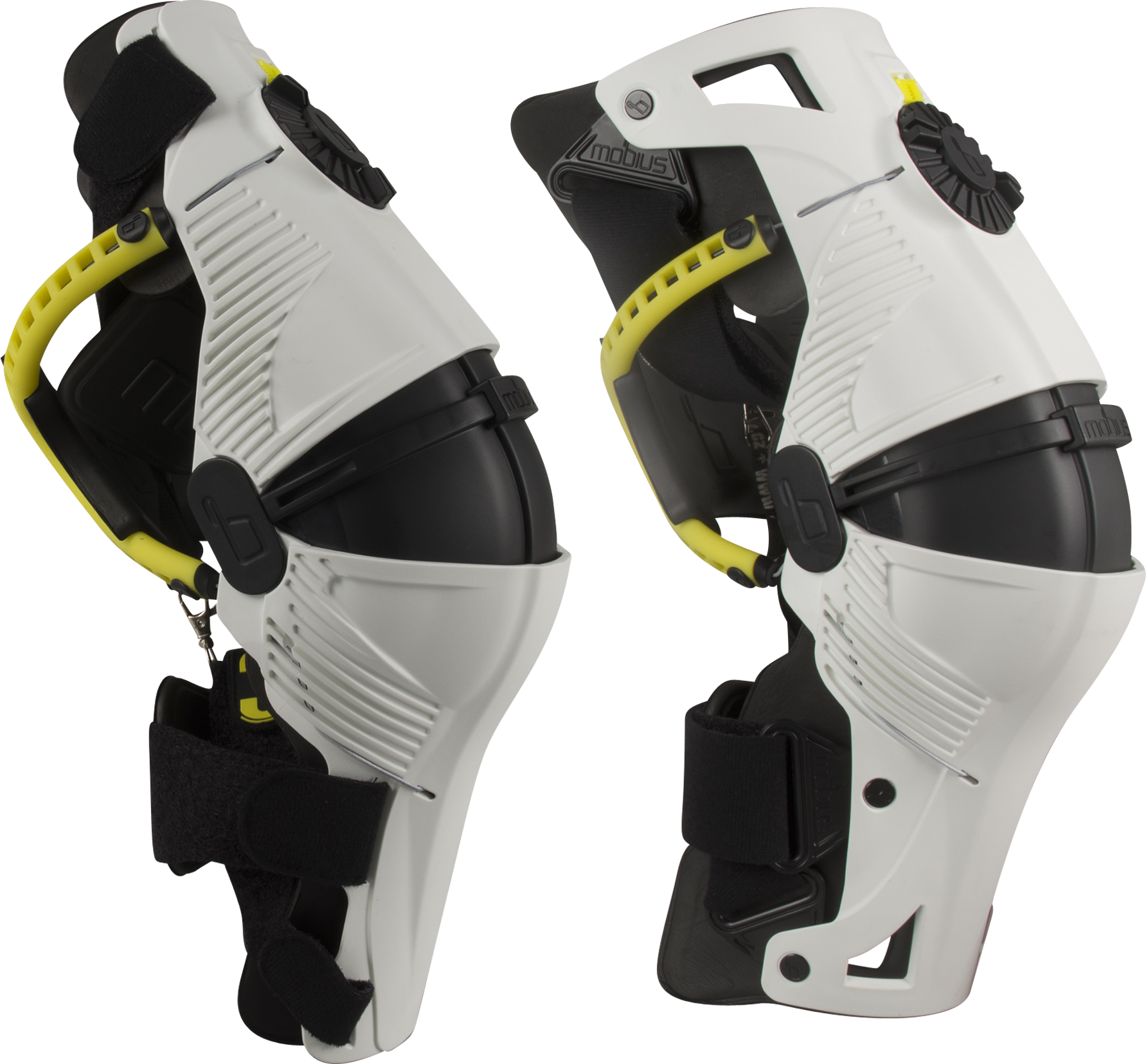 Mobius Rodilleras  X8 Blanco-Amarillo