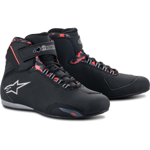 Alpinestars Zapatillas de Moto  Sektor Waterproof Negro-Gris-Rojo Fluo