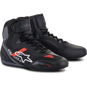 Alpinestars Zapatillas de Moto  Faster-3 Rideknit Negro-Gris-Rojo Brillante