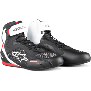 Alpinestars Zapatillas de Moto  Faster-3 Rideknit Negro-Blanco-Rojo