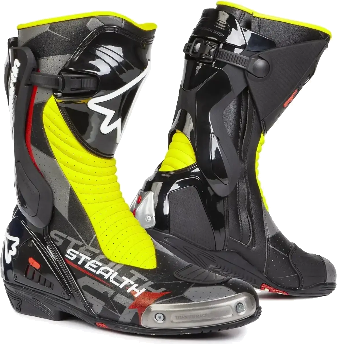 Stylmartin Zapatillas de Moto  Stealth Evo Air Negro-Amarillo Flúor