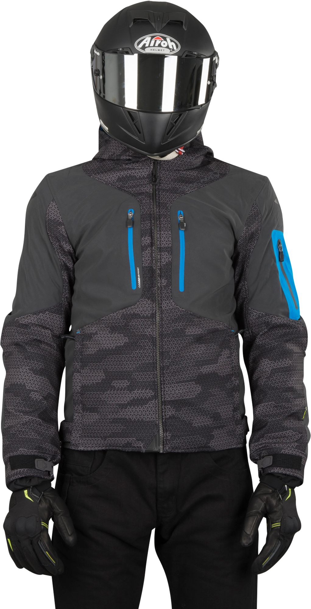 Macna Chaqueta Softshell de Moto  Aytee Night Eye Camo Gris-Azul Macna Chaqueta Softshell de Moto  Aytee Night Eye Camo Gris-Azul