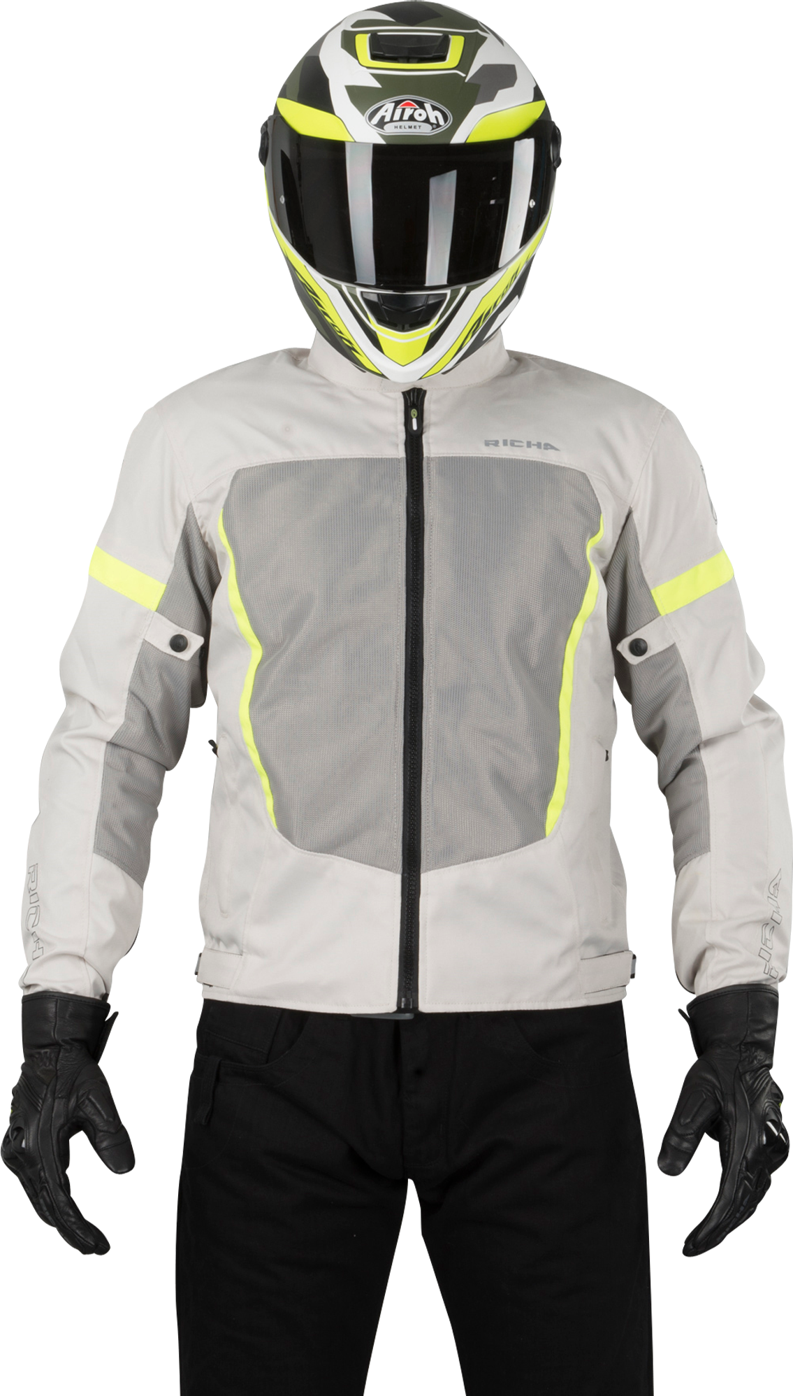 Richa Chaqueta de Moto  Airbender Gris-Amarillo Fluo Richa Chaqueta de Moto  Airbender Gris-Amarillo Fluo