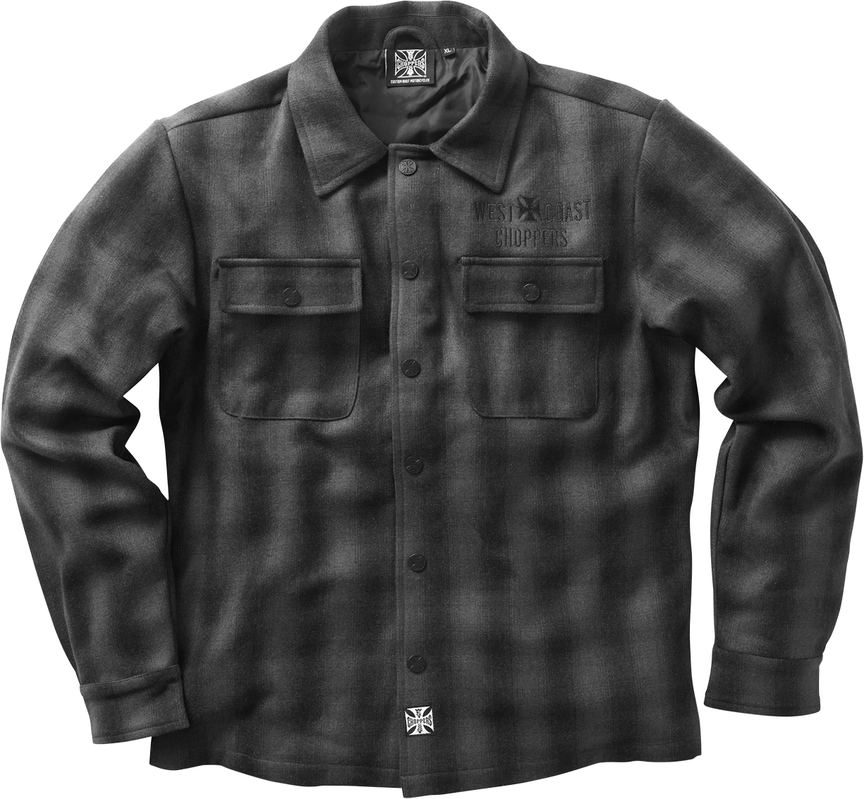 West Coast Choppers Chaqueta  Wool Lined Plaid Gris-Negro