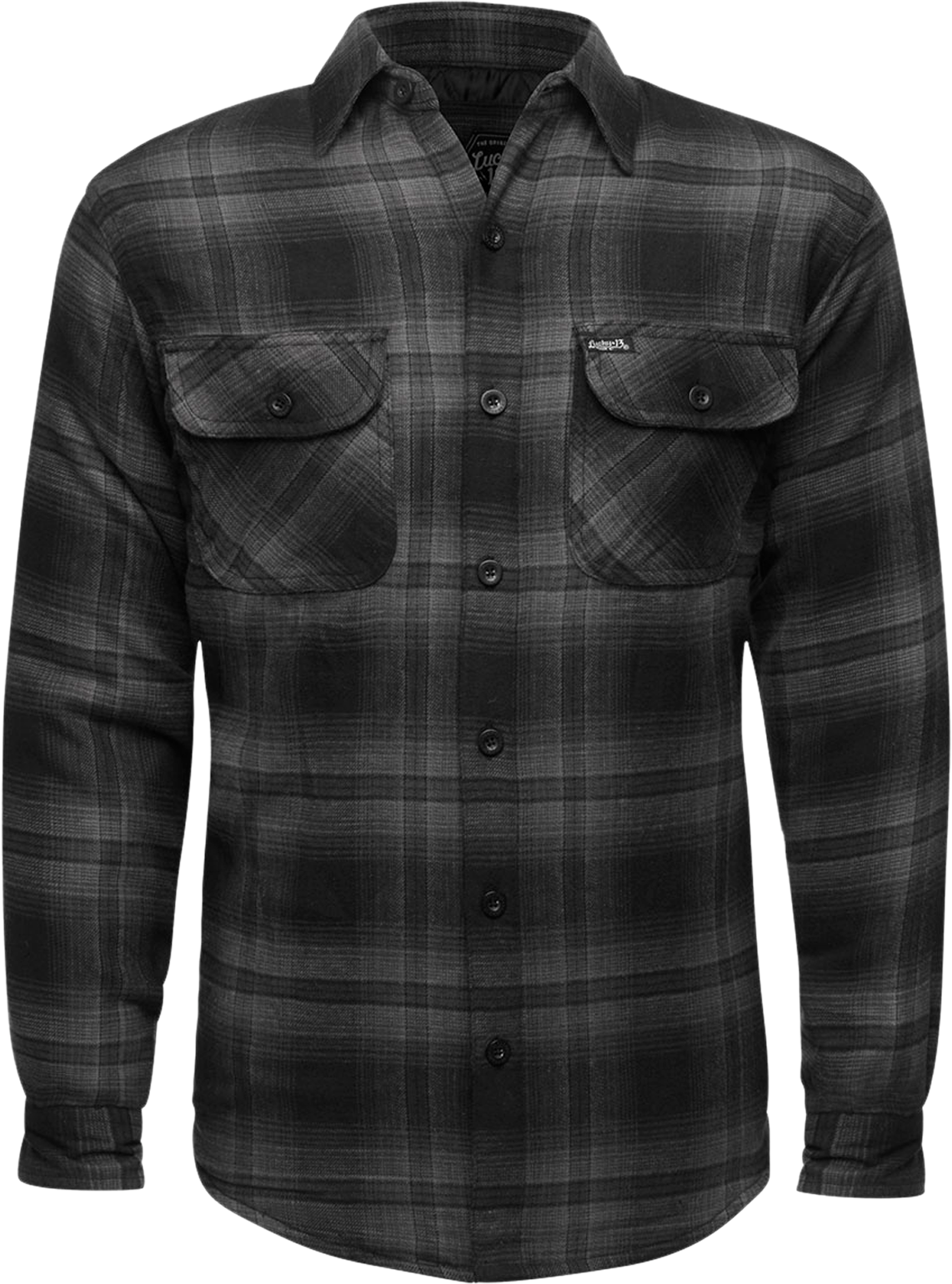 Lucky 13 Camisa de Franela Forrada  Shocker Gris-Negro