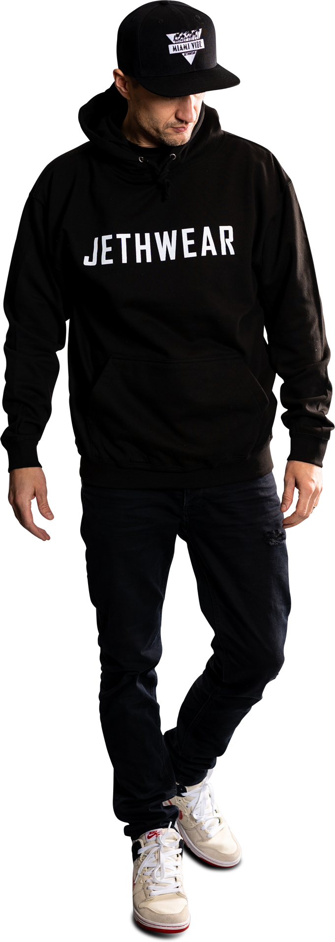 JETHWEAR Sudadera con Capucha  Negra