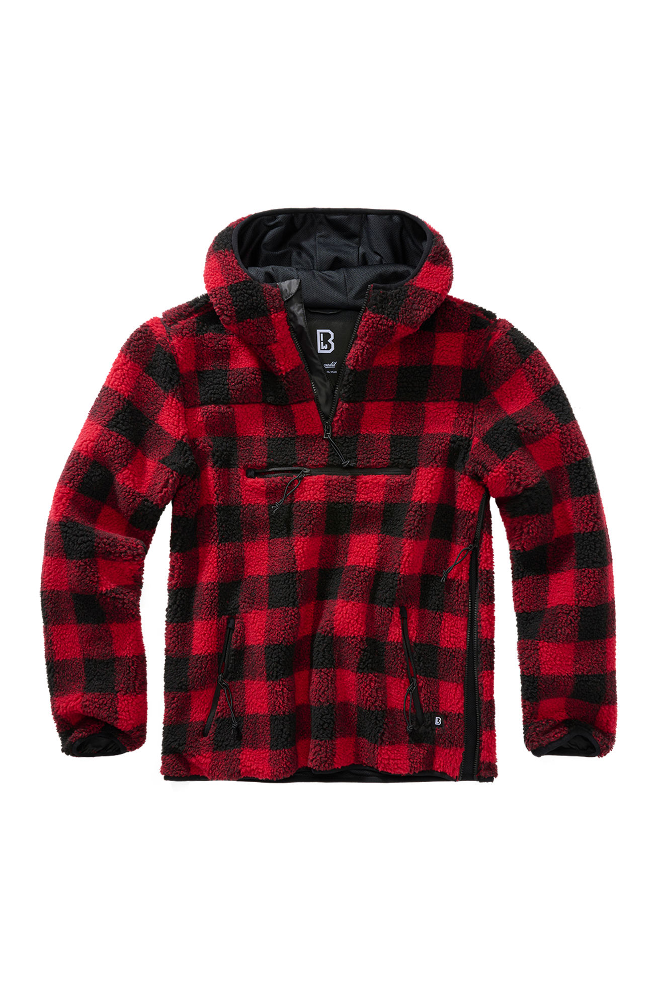 Brandit Chaqueta Polar  Worker Rojo-Negro