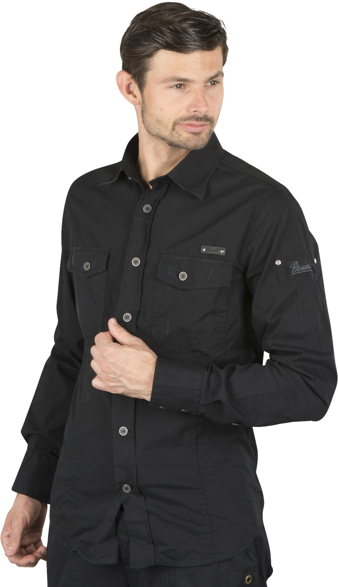 Brandit Camisa  Slim Negra