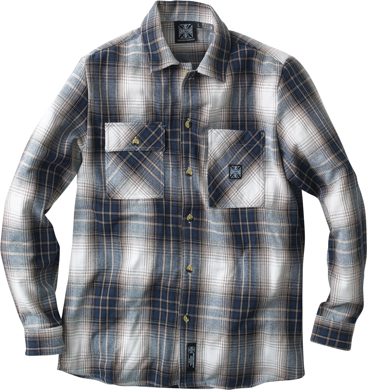 West Coast Choppers Camisa  Riser Marrón-Azul