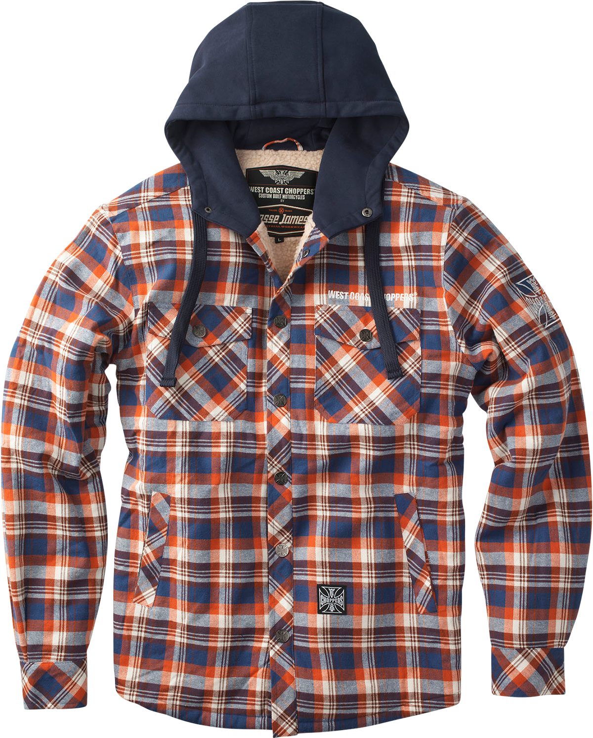 West Coast Choppers Chaqueta  Sherpa Lined Franela Marrón-Naranja