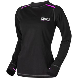 FXR Camiseta Técnica  Vapor Manga Larga Mujer Negro-Rosa