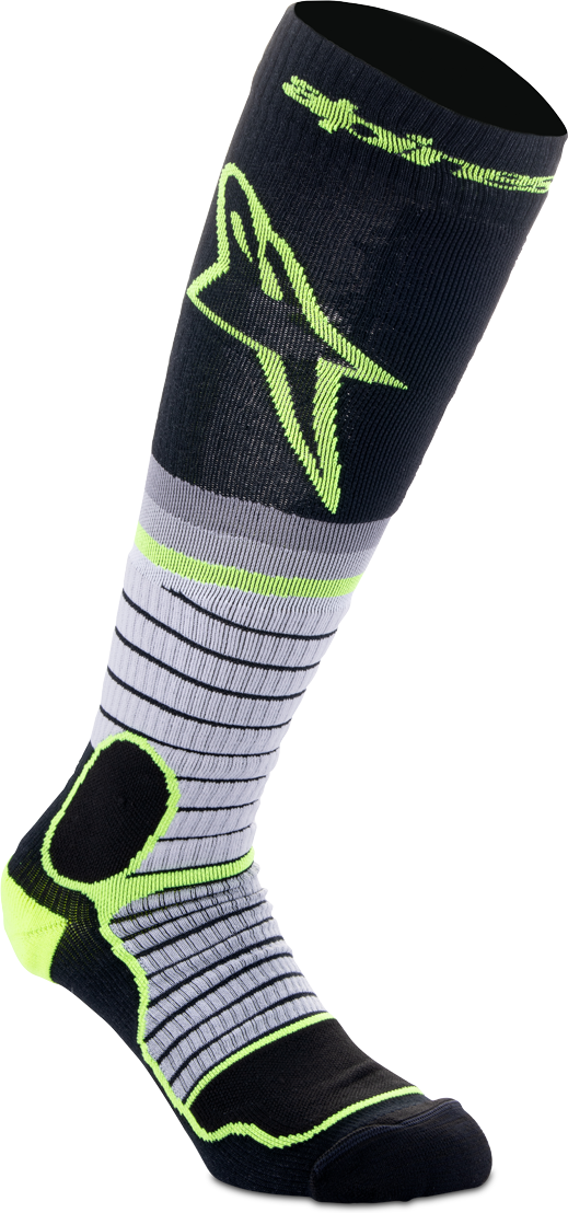 Alpinestars Calcetines de Cross  Pro Negro-Gris-Amarillo Fluo