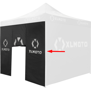 XLMOTO Pared con Puerta  para Carpa Easy-Up Negra