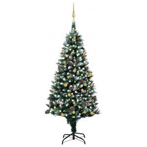 Set árbol De Navidad Artificial Con Led. Bolas Y Piñas 240 Cm