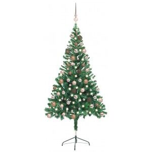 Set Medio árbol De Navidad Artificial Led Bola 380 Ramas 150cm