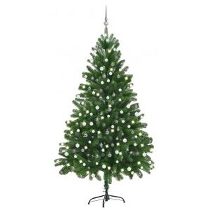 Set árbol De Navidad Artificial Led Y Bolas Verde 210 Cm