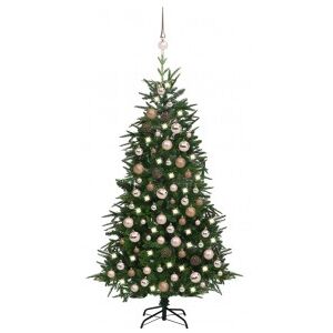 Árbol De Navidad Con Led Y Bolas Pvcype Verde 180 Cm