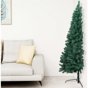 Medio árbol De Navidad Artificial Con Soporte Pvc Verde 120 Cm