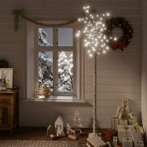 Árbol De Navidad Led Blanco Frío Sauce Interior Exterior 2.2 M