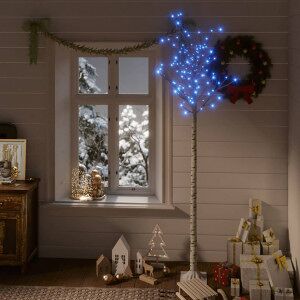 Árbol De Navidad Led Azul Sauce De Interior Y Exterior 2.2 M